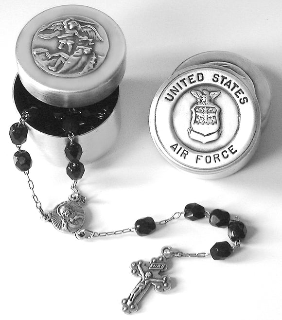 UNITED STATES AIR FORCE Rosary Box with Rosary Beads