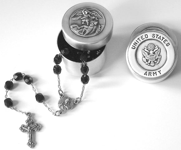 UNITED STATES ARMY Rosary Box with Rosary Beads