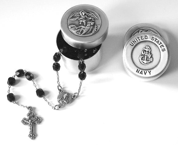 UNITED STATES NAVY Rosary Box with Rosary Beads